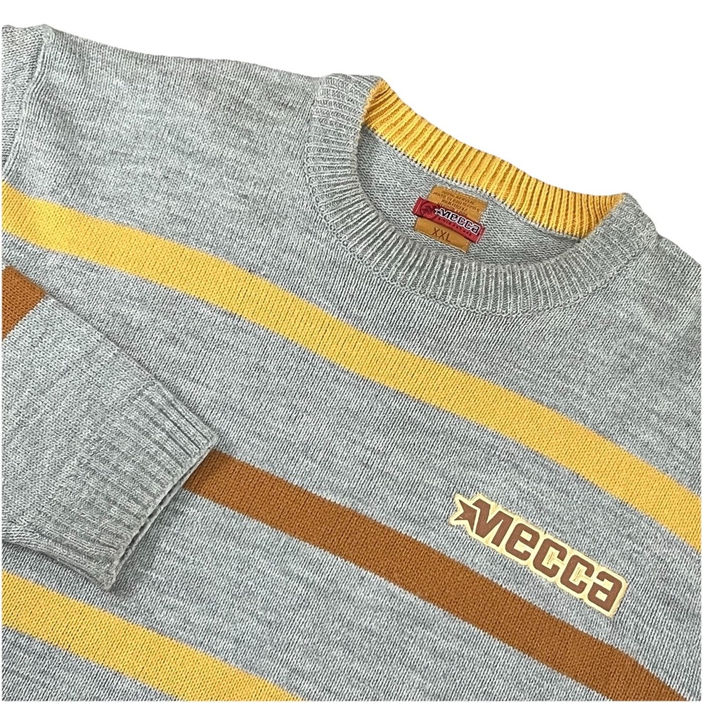Vintage MECCA Baggy Pullover‎ 2XL Knit Sweater Y2K Skater 90s Mens Streetwear